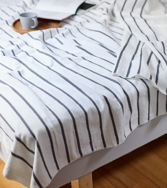 Plaid léger rayé au motif marin – « Shima Fuwa Ketto »