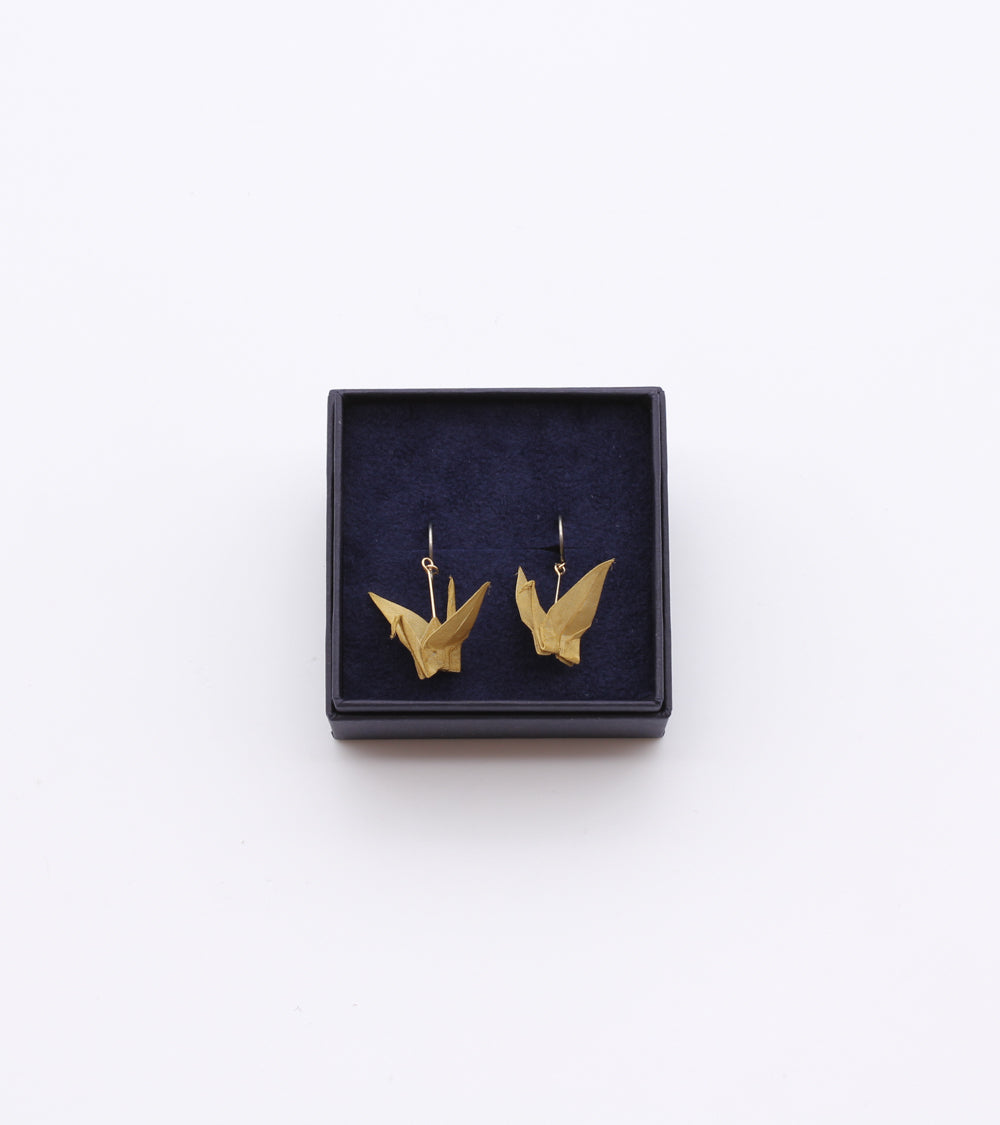 Boucles d'oreilles en ORIAMI® en forme de grue (ORIZURU)