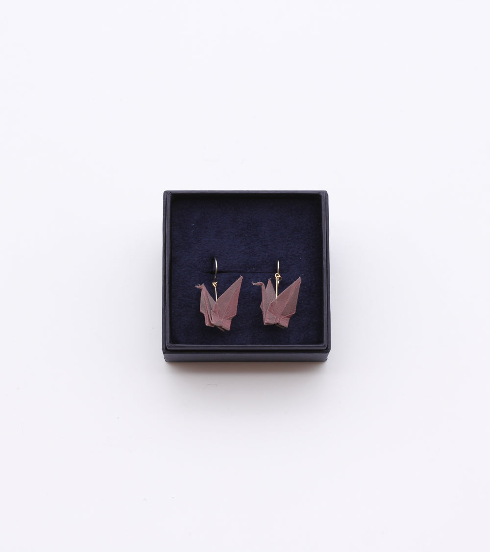 Boucles d'oreilles en ORIAMI® en forme de grue (ORIZURU)