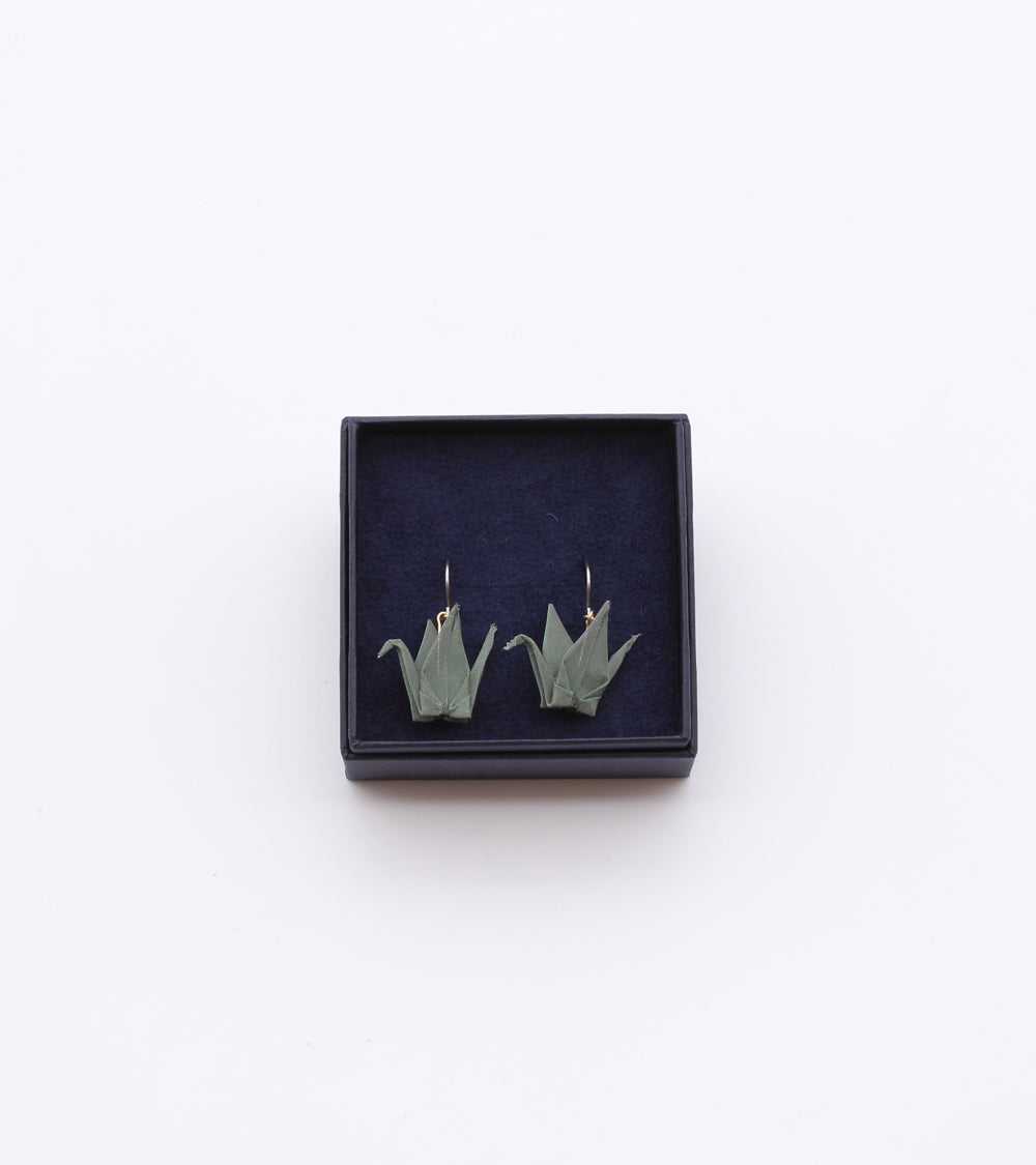 Boucles d'oreilles en ORIAMI® en forme de grue (ORIZURU)