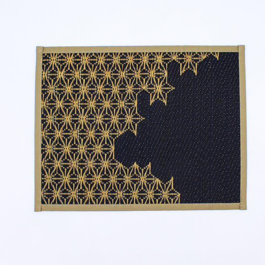 PLACEMAT (HEMP LEAF, BLACK)